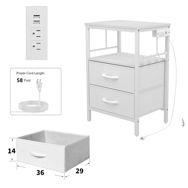 Bedside Table With Charging - LaTezza Online Shop