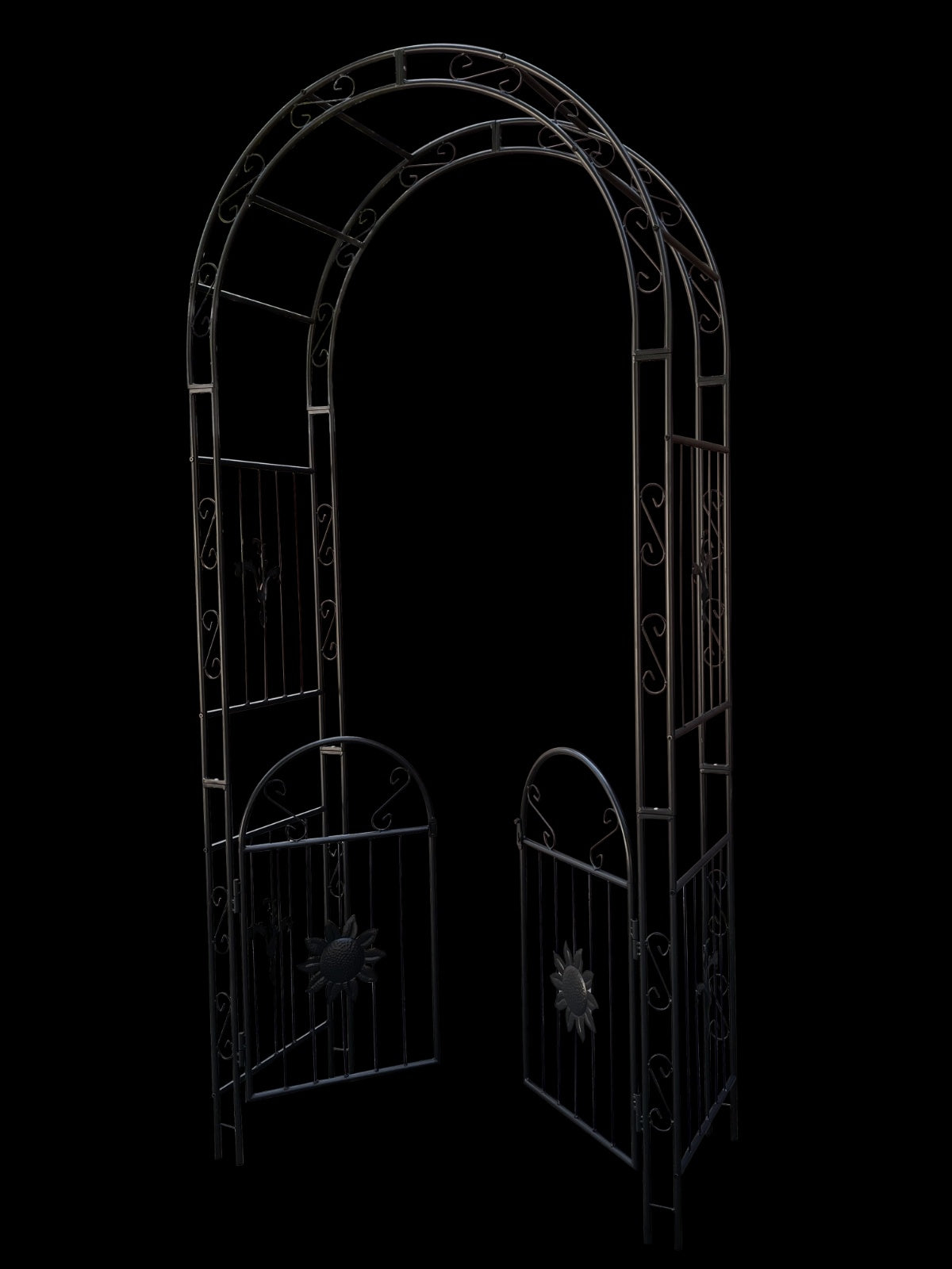 Metal Garden Arch With Doors, Arbor Trellis For Climbing Plants, Outdoor Wedding - LaTezza Online Shop