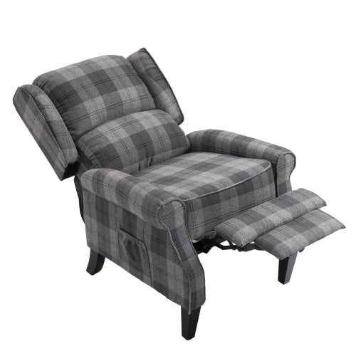 Vintage Armchair Sofa Comfortable Upholstered Leisure Chair Recliner Chair For Living Room Grey Check - LaTezza Online Shop