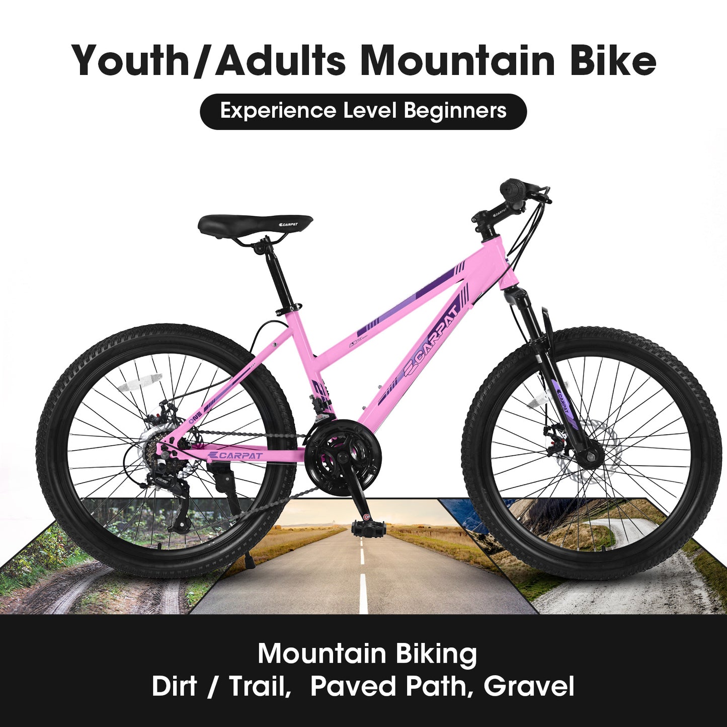 24 Inch Mountain Bike Shimano 21 Speeds With Dual Disc Brakes And 100mm Front Suspension - LaTezza Online Shop
