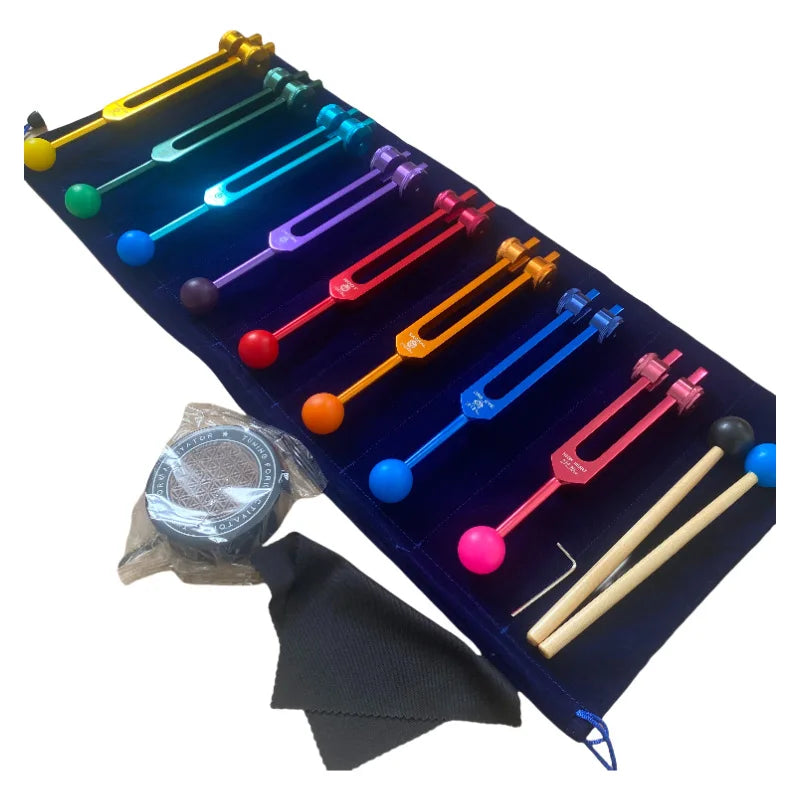 Aluminum Alloy Tuning Fork Eight-piece Set 126.22hz Sound Therapy Tuning Fork 172.06hz Meditation Healing Percussion Instruments