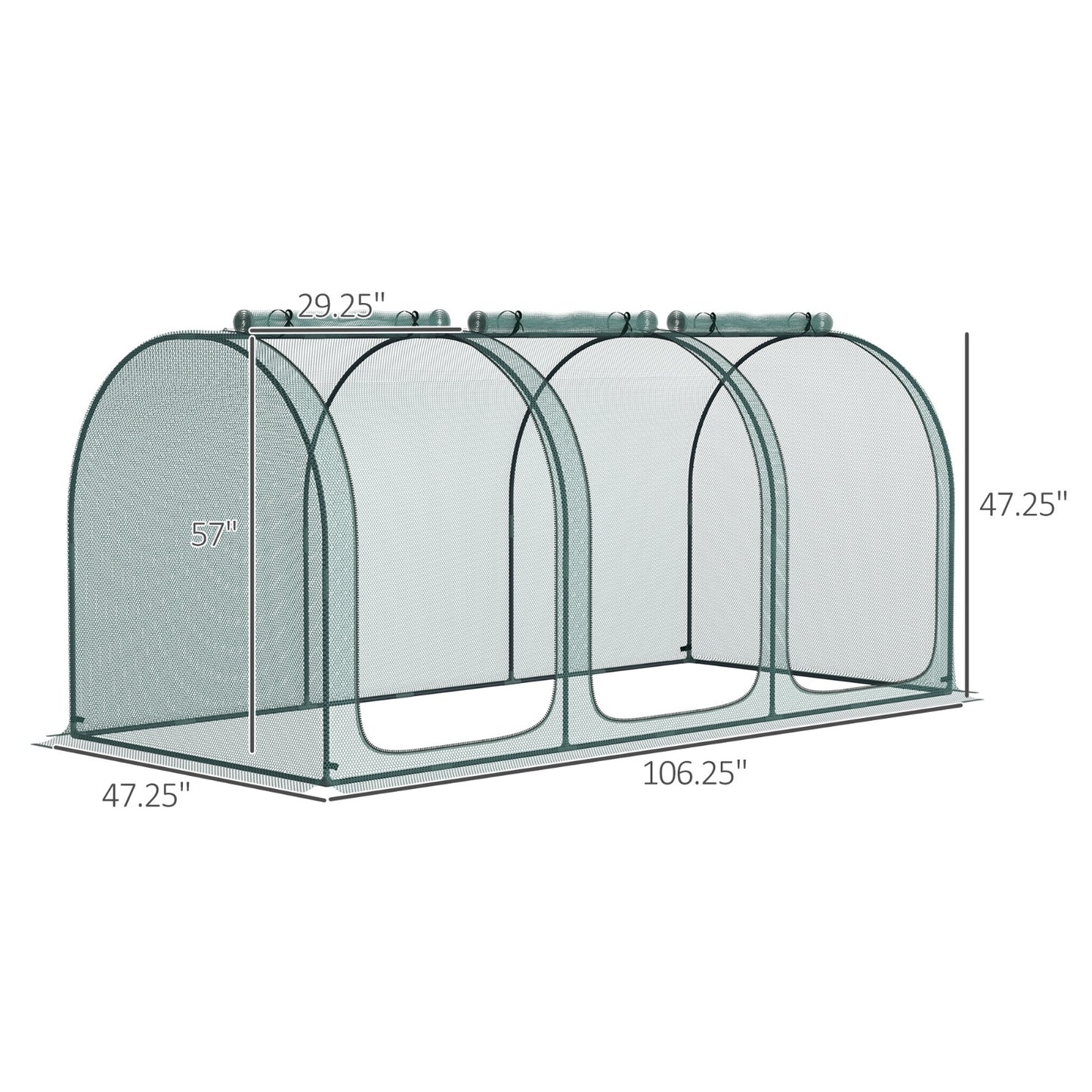 Outsunny 9' X 4' Crop Cage, Plant Protection Tent With Three Zippered Doors, Storage Bag And 6 Groun - LaTezza Online Shop