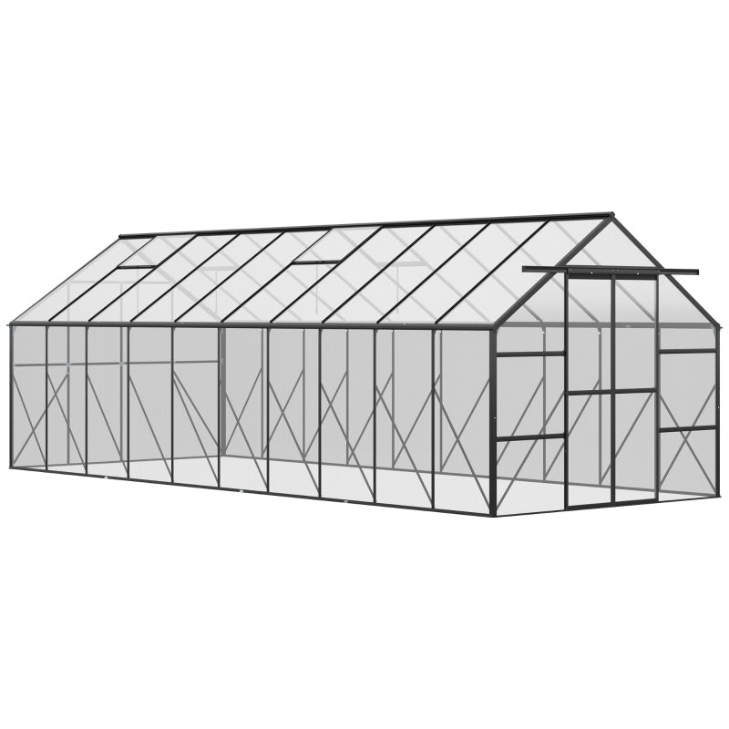 Large Greenhouse With Adjustable Roof Vent And Sliding Door Aluminum Greenhouse For Winter Clear - LaTezza Online Shop