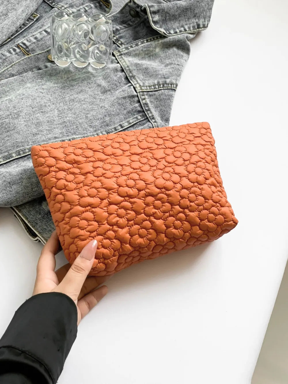 Flower Texture Polyester Clutch - LaTezza Online Shop