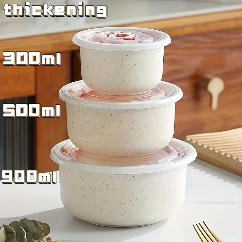 3pcs Lightweight Wheat Straw Bowl For Food Storage Cereal Desserts, Reusable Cutlery, Can Be Used As Fruit Snack Container - LaTezza Online Shop