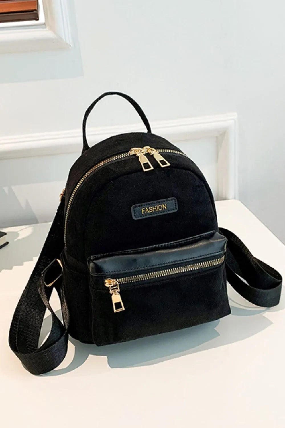 Suede Adjustable Strap Backpack Bag - LaTezza Online Shop