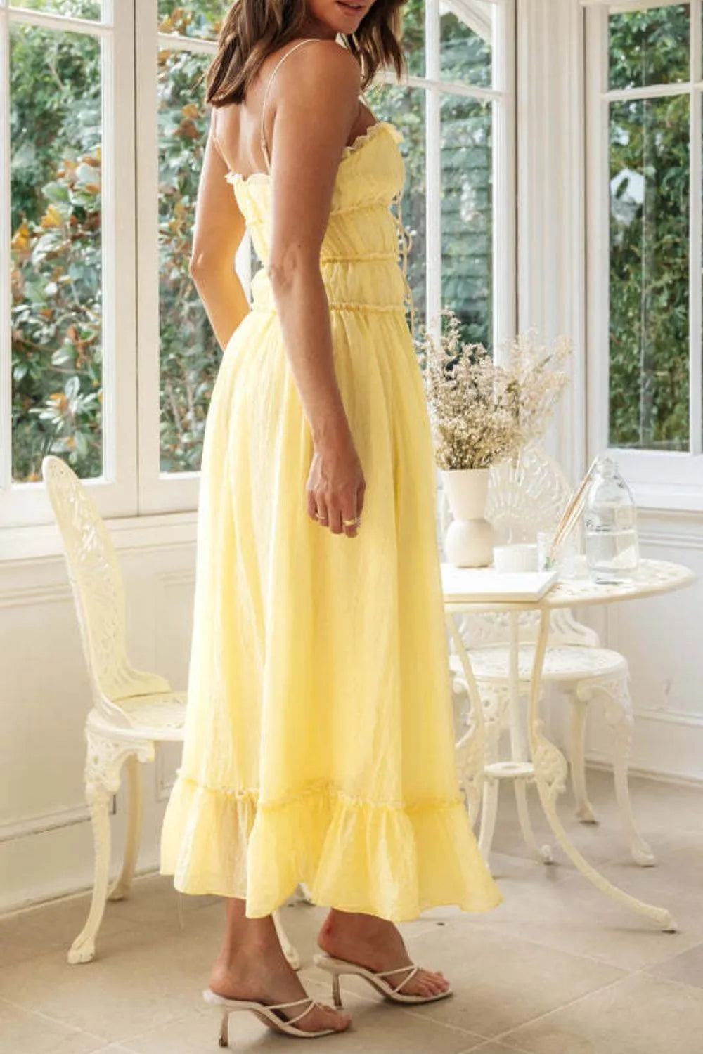Midi Cami Dress Frill Tied Front - LaTezza Online Shop