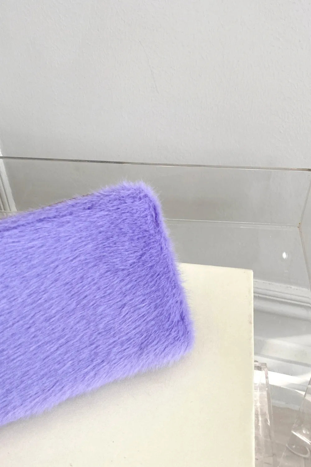 Solid Color Fluff Rectangle Wallet - LaTezza Online Shop
