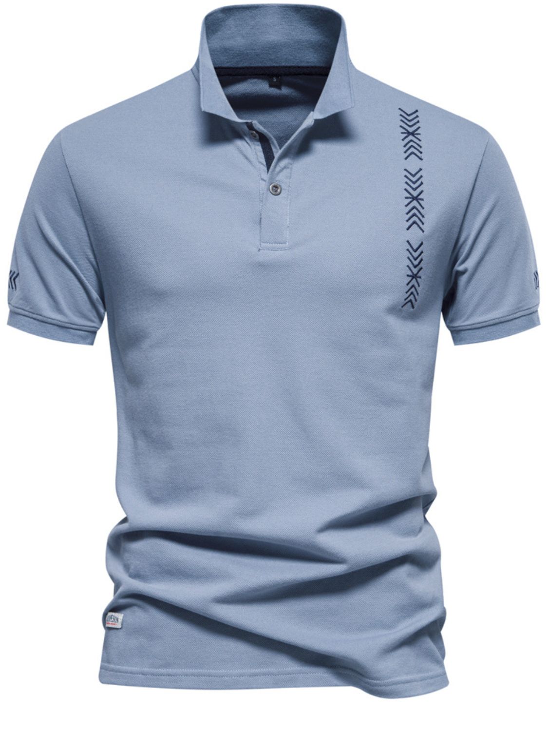 Men's Collared Neck Geometric Embroidered Polo Shirt - LaTezza Online Shop