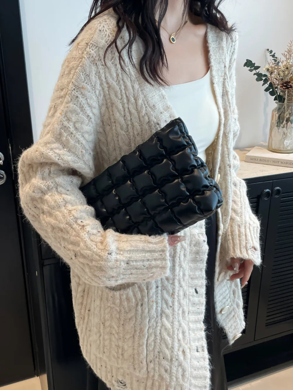 Quilted Plaid Clutch with Zipper - LaTezza Online Shop