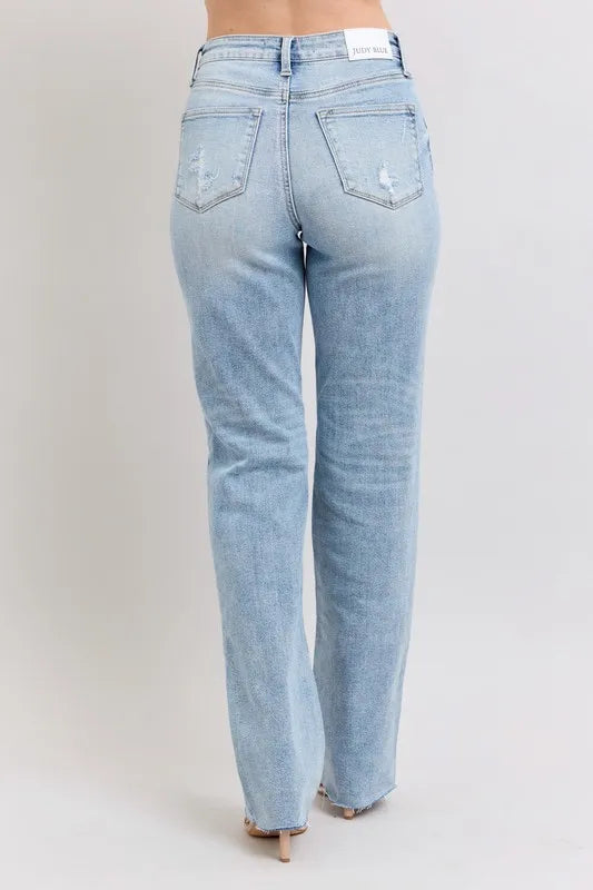 Jeans Judy Blue Full Size Mid Rise Light Wash Dad Jeans Plus Size - LaTezza Online Shop