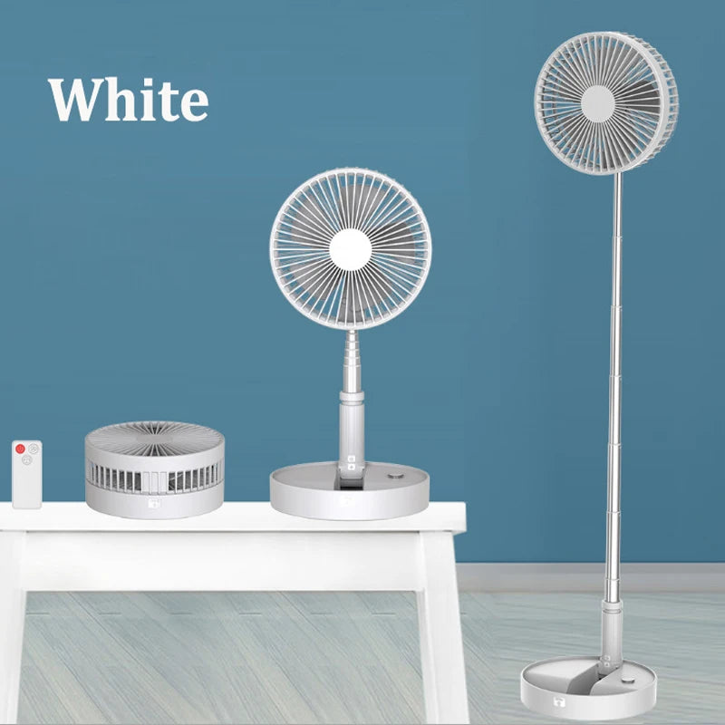 7200mAh USB Rechargeable Fan Portable Foldable Telescopic Silent Fan 4 Speed Adjustable Cooling Fan with Remote Control