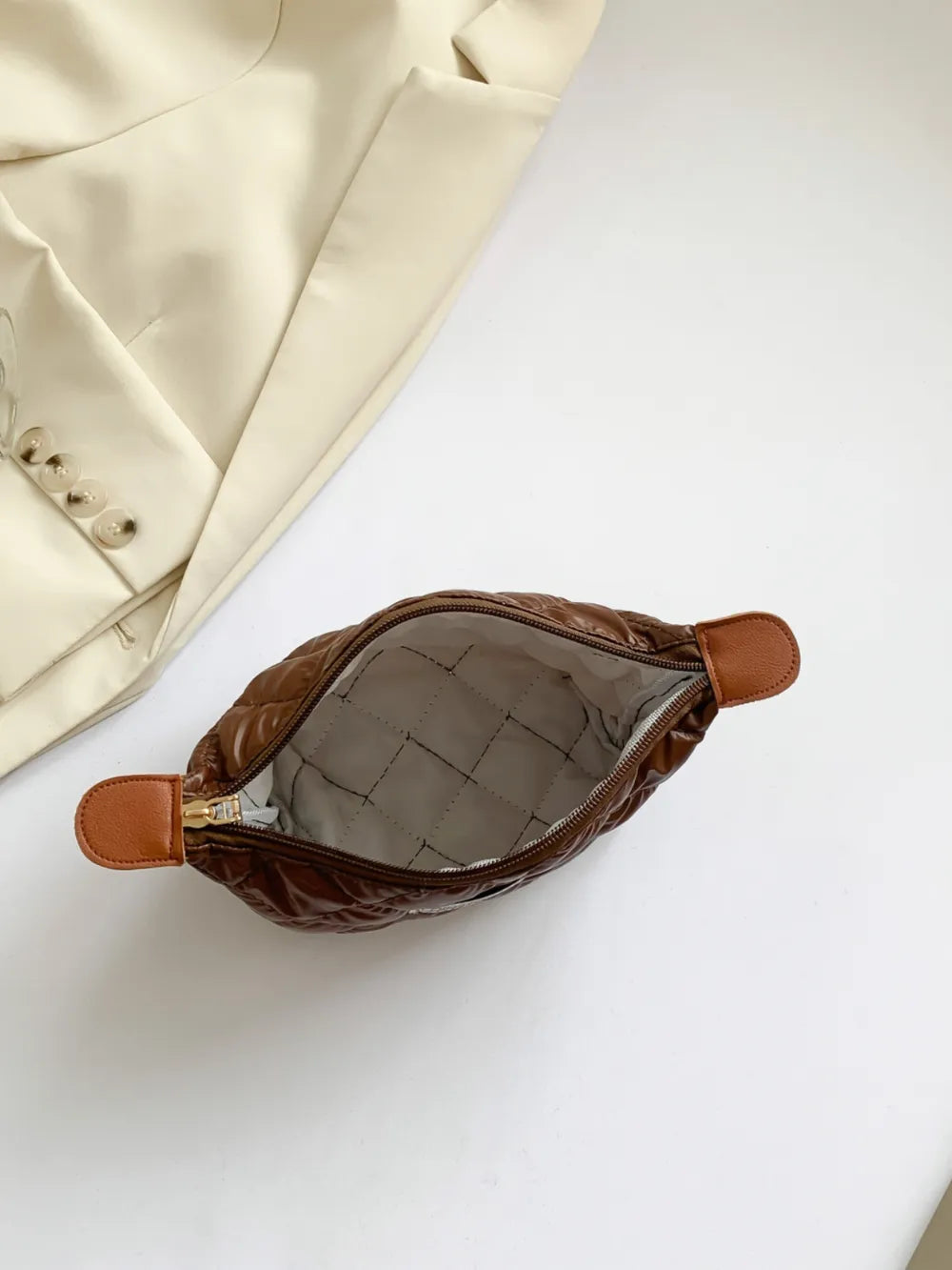 Solid Quilted Clutch with Zipper - LaTezza Online Shop