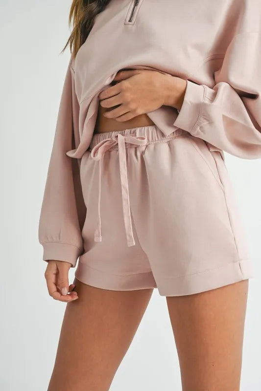 MABLE Half Zip Sweatshirt and Shorts Set - LaTezza Online Shop