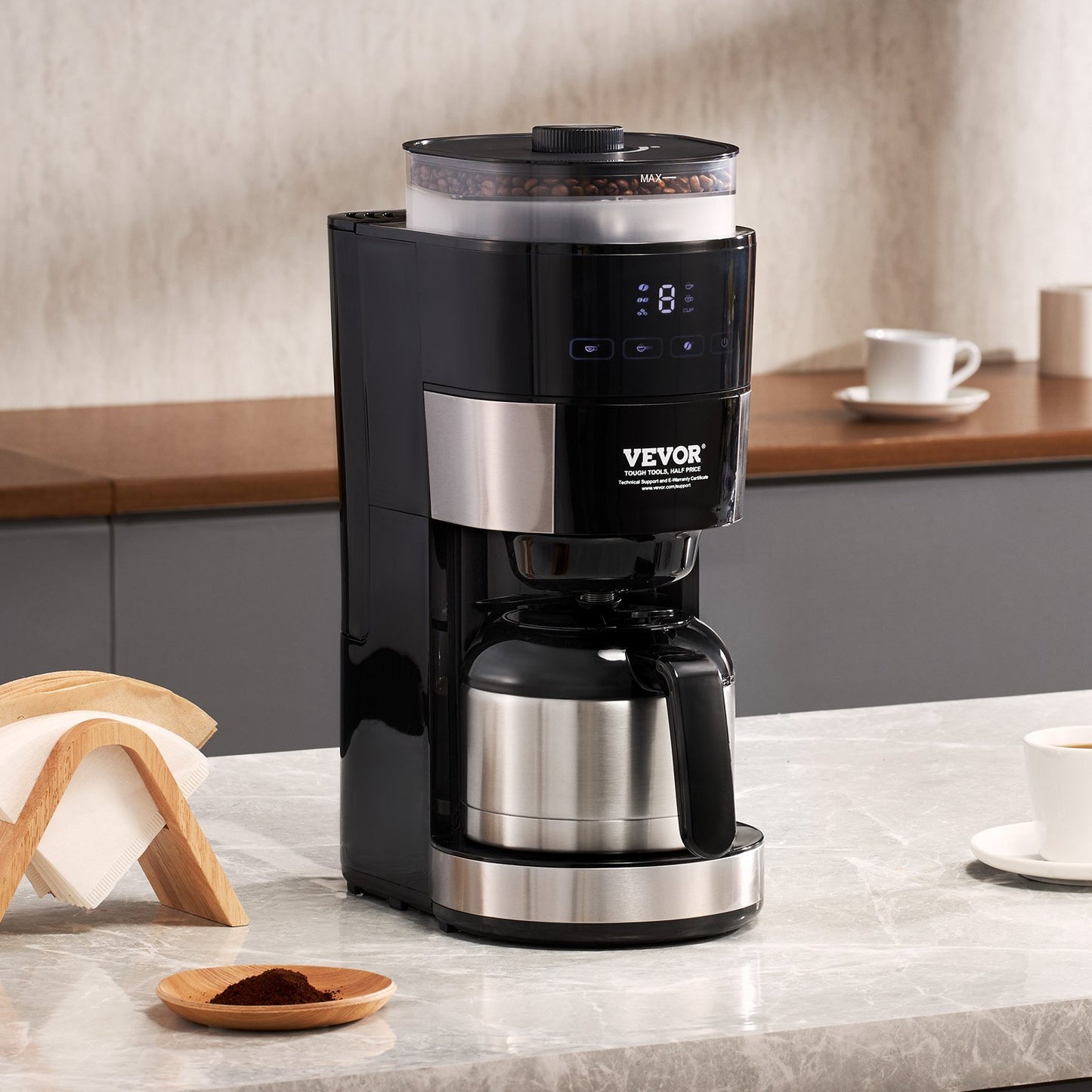 VEVOR 8-Cup Coffee Maker Drip Coffee Machine With 3 Brew Strength Control - LaTezza Online Shop