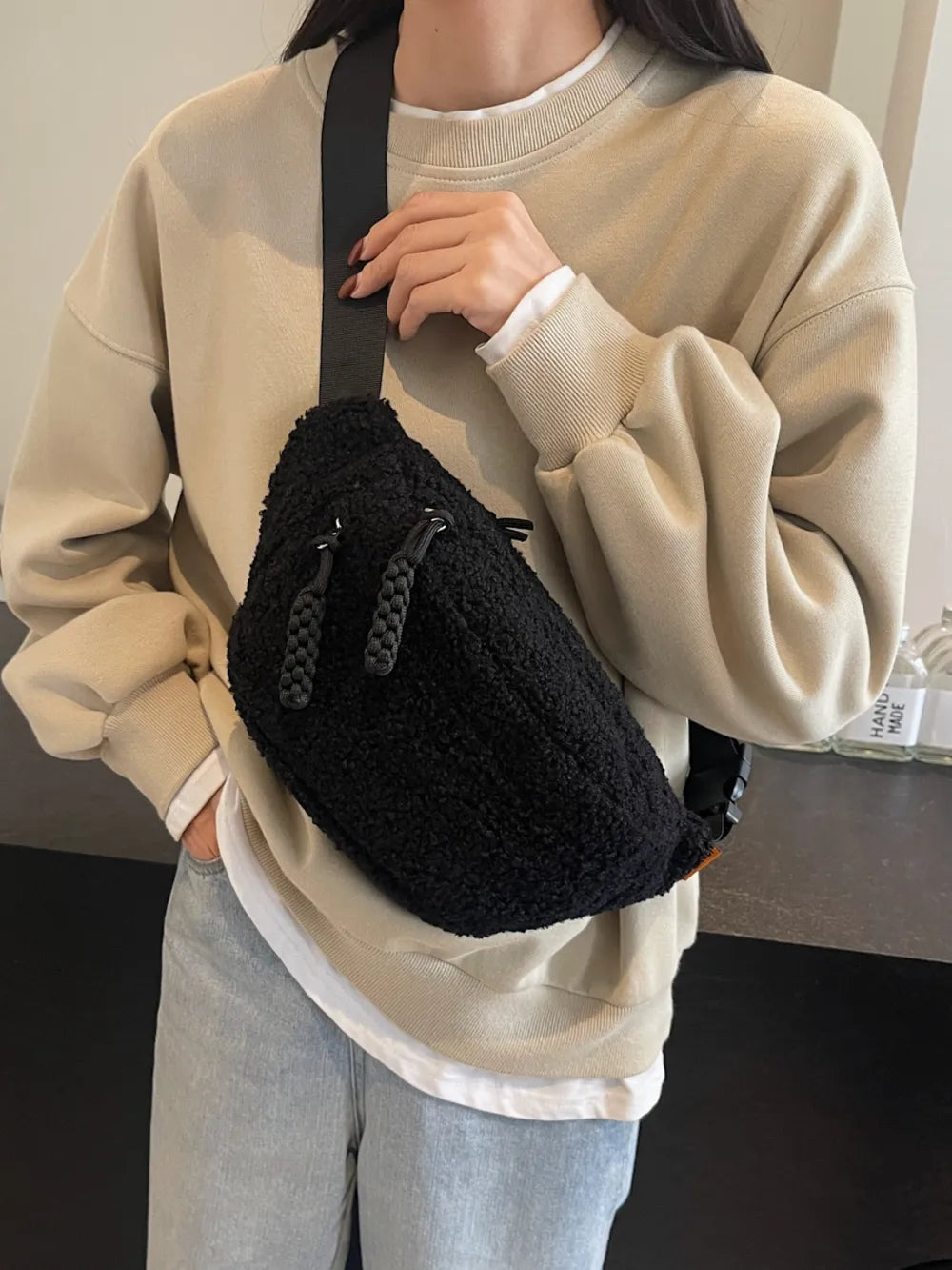 Sherpa Crossbody Bag with Adjustable Strap - LaTezza Online Shop