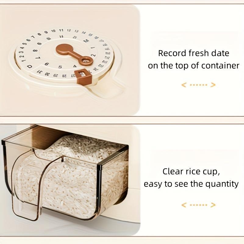Automatic Rice Dispenser With Cup, Large Capacity Moisture-proof And Insect-proof Sealed Rice Storage Container