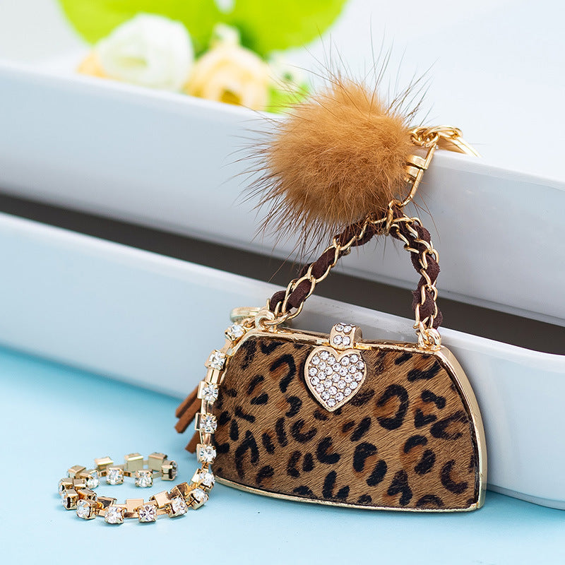 Personalized Leopard Print Handbag Key Ring Pendants - LaTezza Online Shop