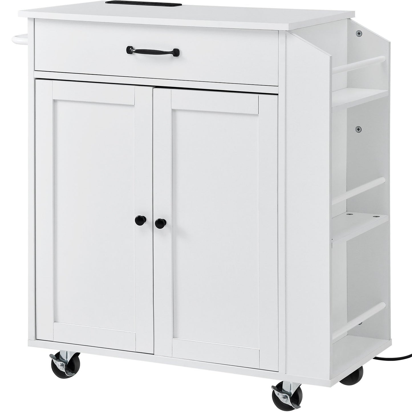 VEVOR Kitchen Island Cart Rolling Storage Cabinet On Wheel With Charging Station - LaTezza Online Shop