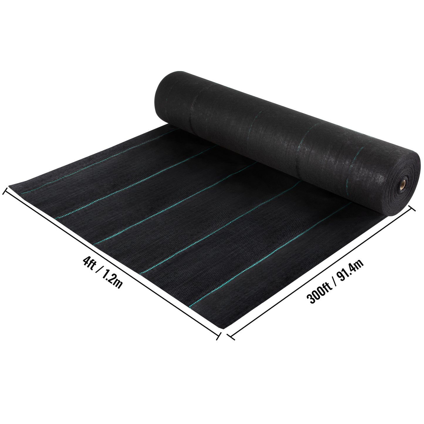 VEVOR Weed Barrier, 5.8oz Landscape Fabric, 4ft X 300ft Cover Mat Heavy Duty Woven Grass Control Geotextile For Garden, Patio, Black - LaTezza Online Shop