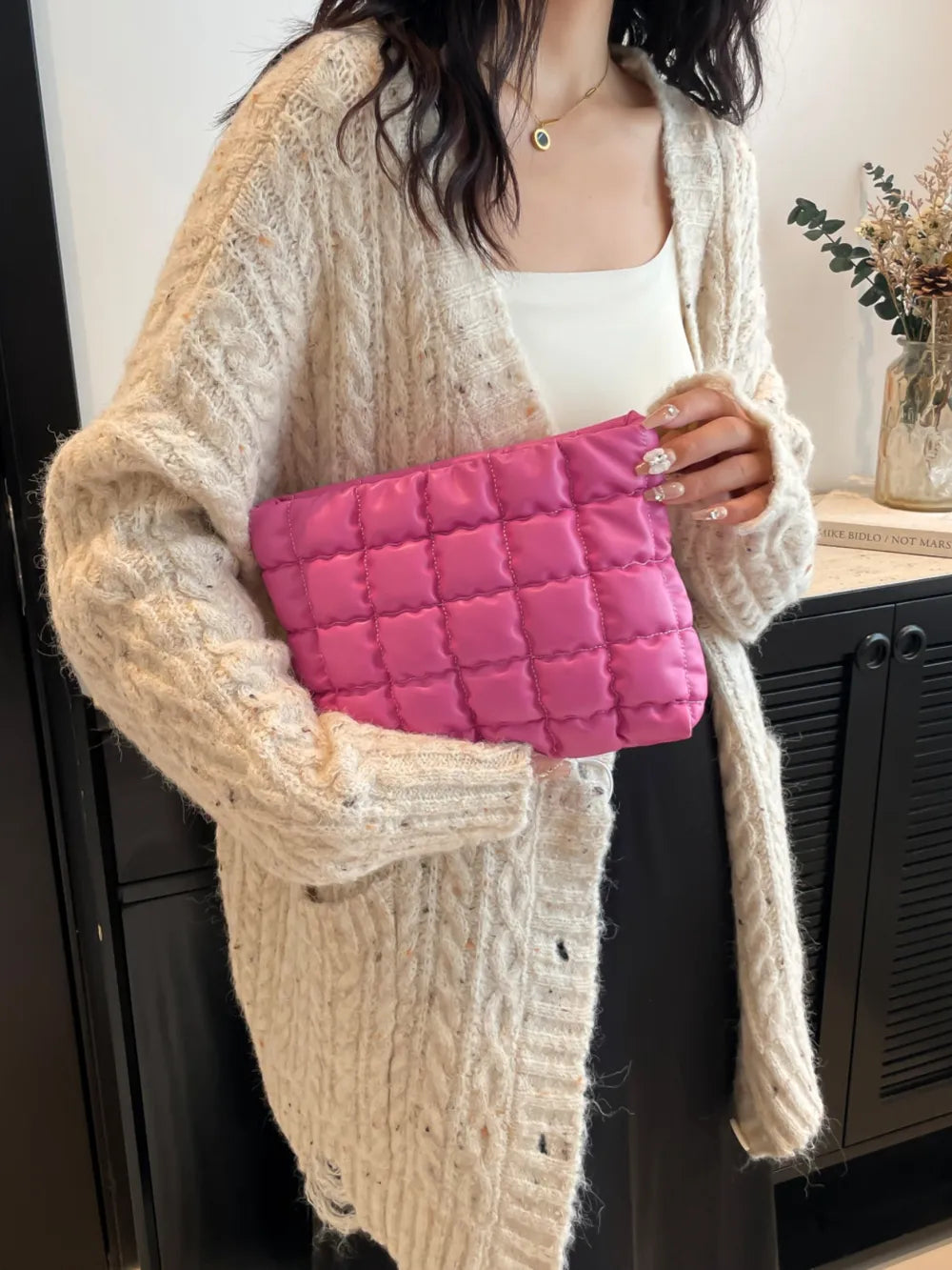 Quilted Plaid Clutch with Zipper - LaTezza Online Shop