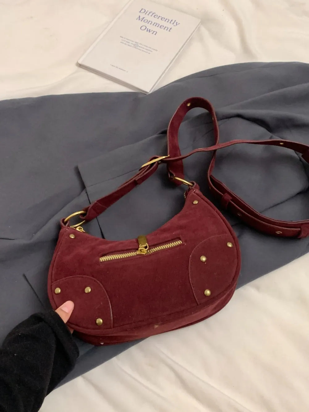 Small Suede Adjustable Strap Shoulder Bag - LaTezza Online Shop