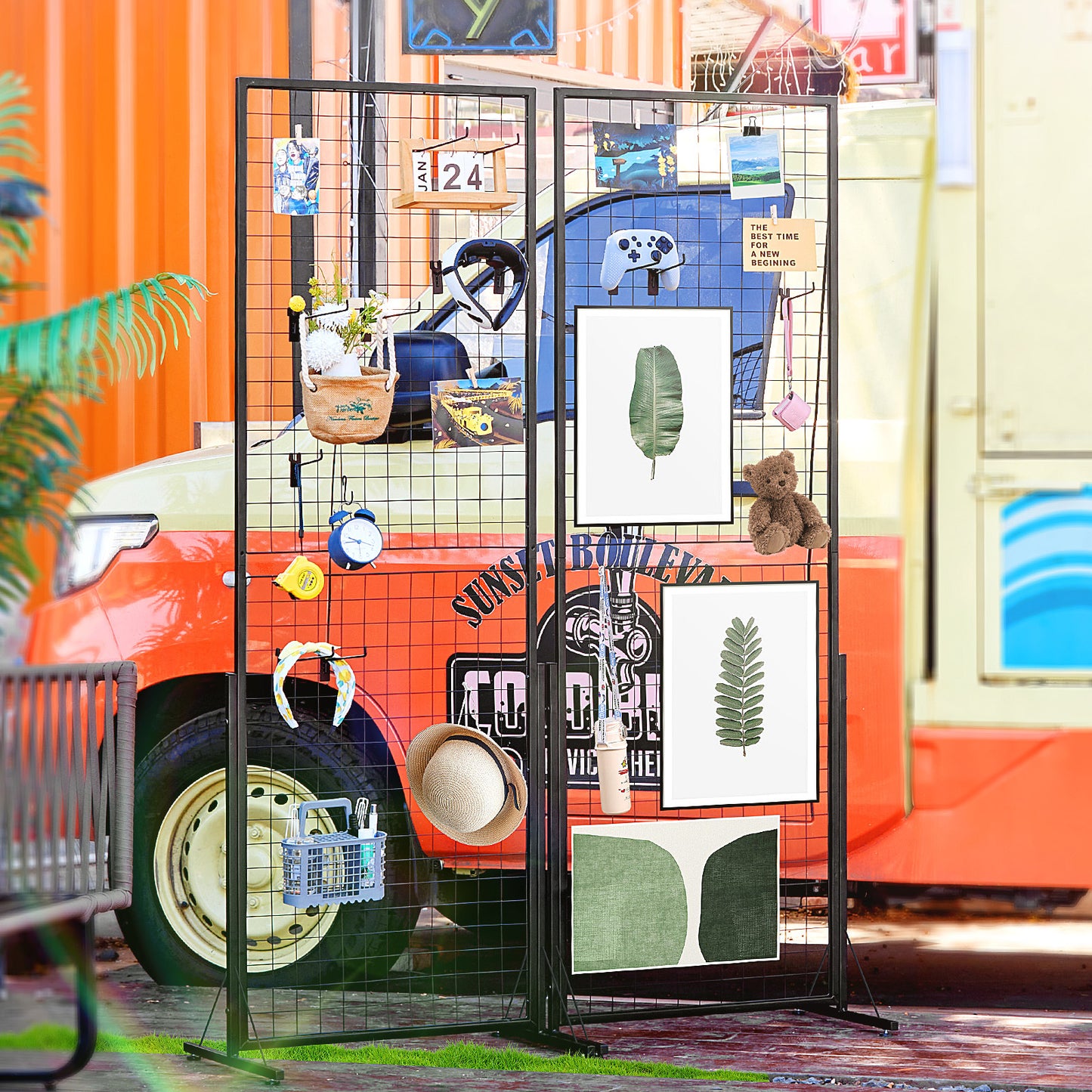 VEVOR Grid Wall Panels Tower 2 Packs Wire Gridwall Display Racks Double Side Gridwall Panels For Art Craft Shows - LaTezza Online Shop