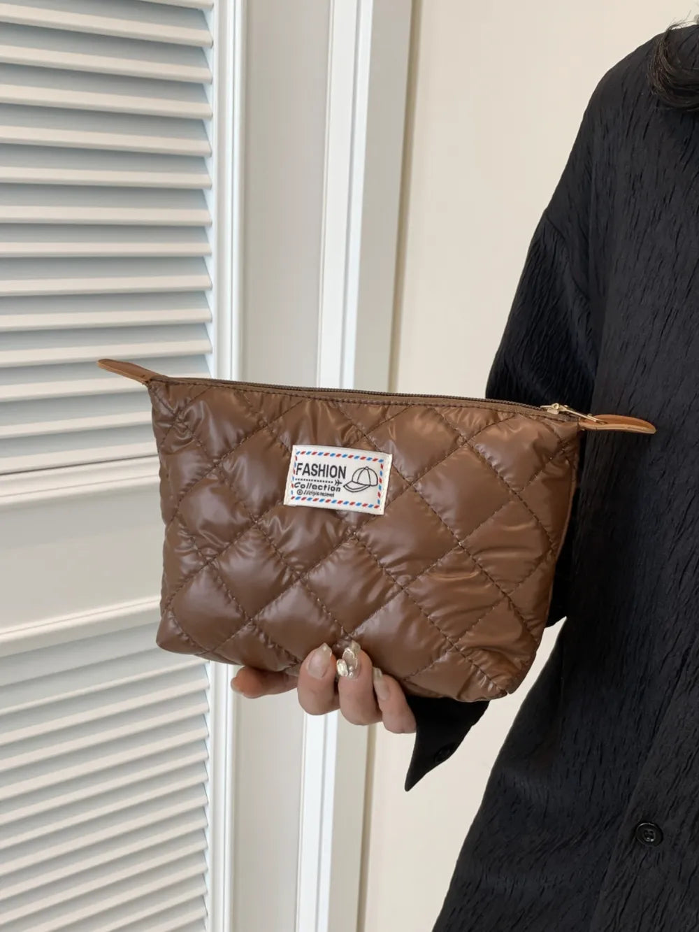 Solid Quilted Clutch with Zipper - LaTezza Online Shop
