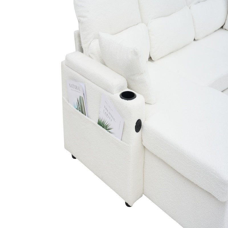 Convertible Sleeper Sofa 2 In 1 L Shaped Pull Out Sectional With Storage Space - LaTezza Online Shop