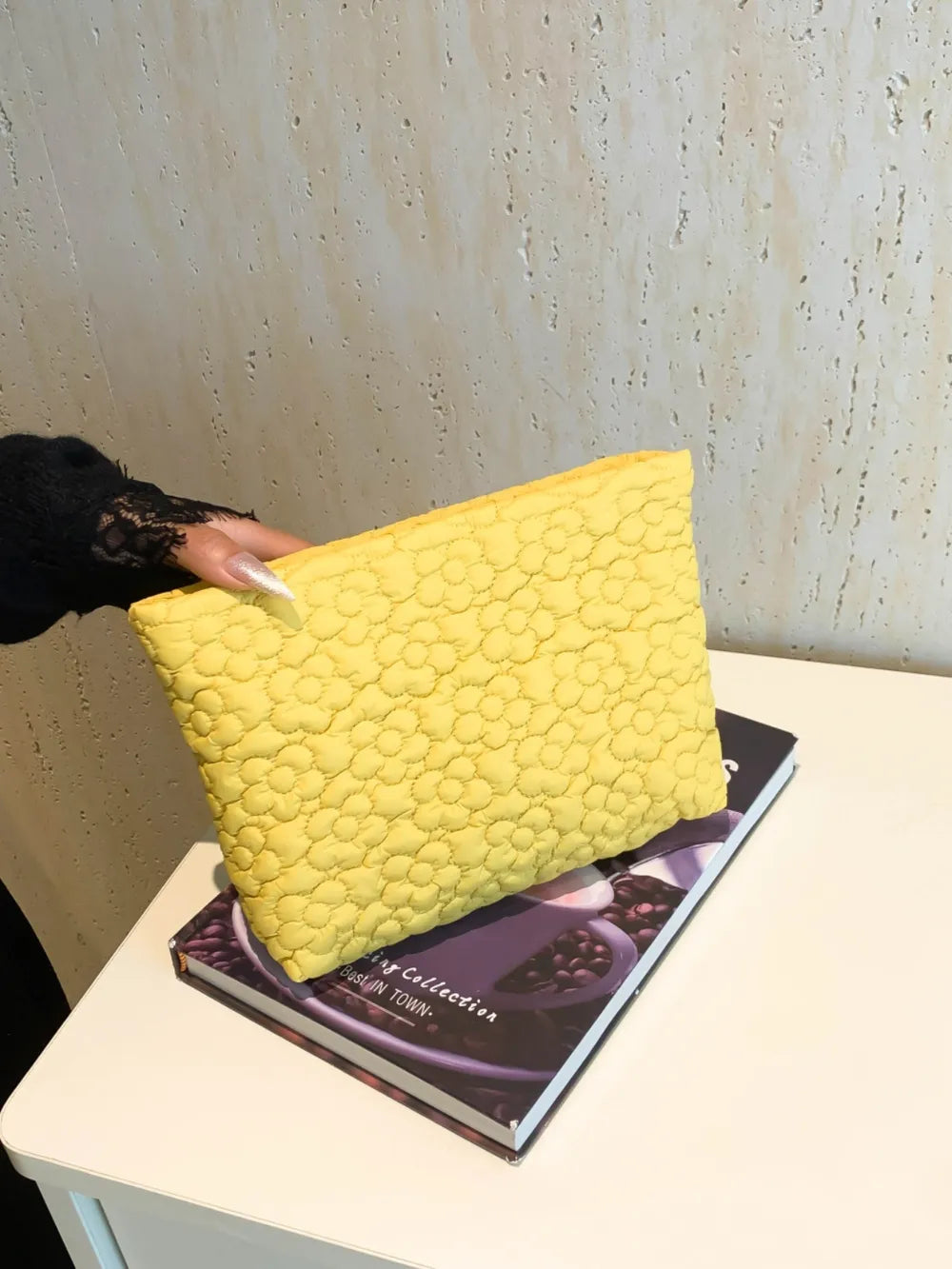 Flower Texture Polyester Clutch - LaTezza Online Shop