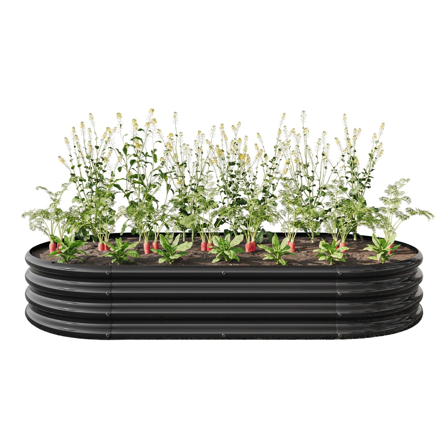 Raised Garden Bed Outdoor, Oval Metal Planter For Plants, Vegetables, Flowers - LaTezza Online Shop