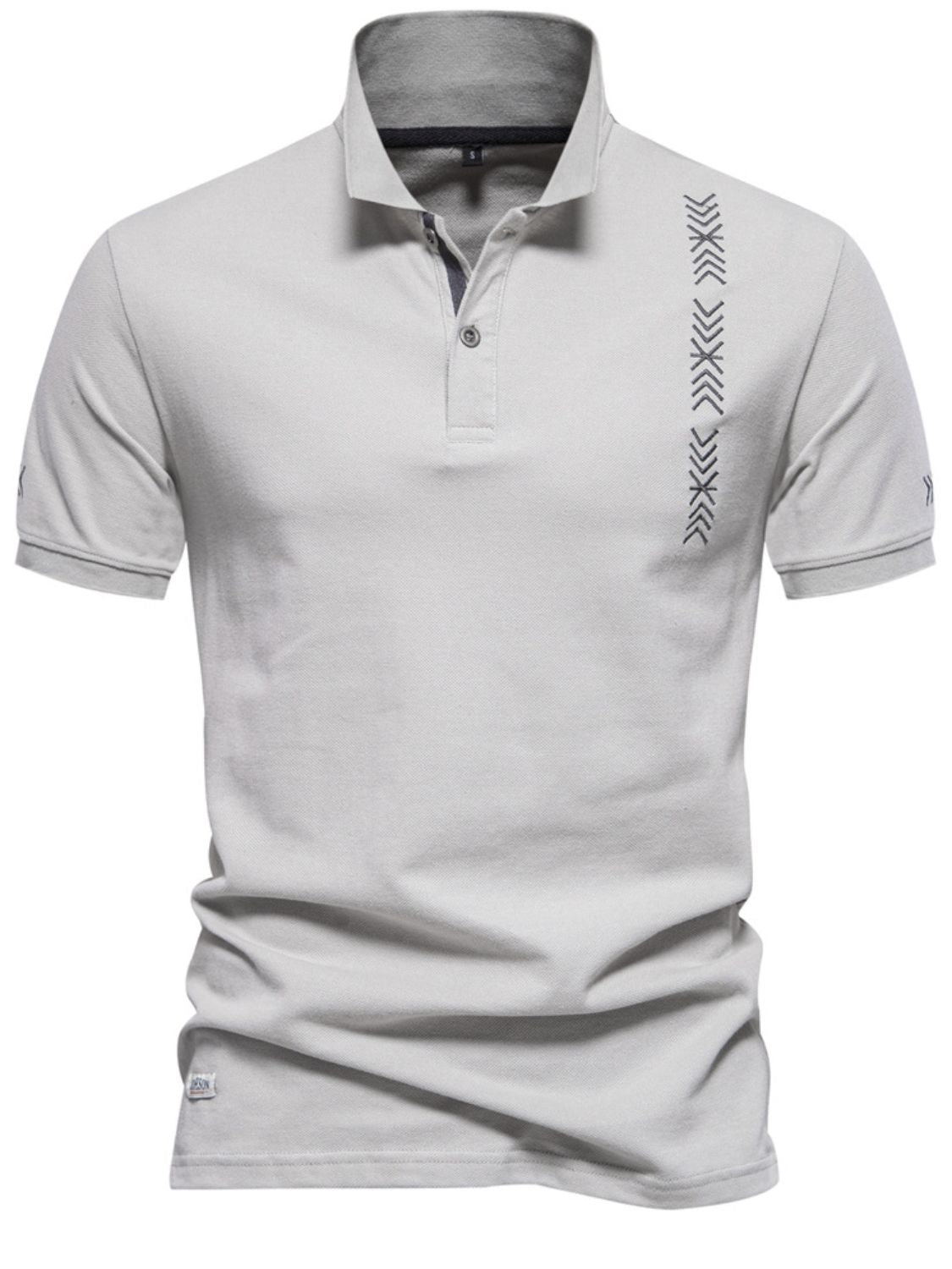 Men's Collared Neck Geometric Embroidered Polo Shirt - LaTezza Online Shop