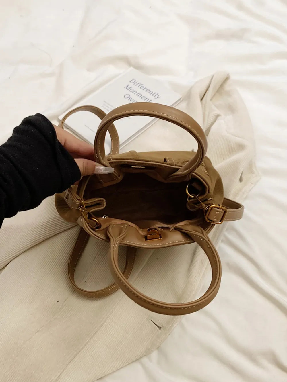 Suede Adjustable Strap Double-Use Handbag - LaTezza Online Shop