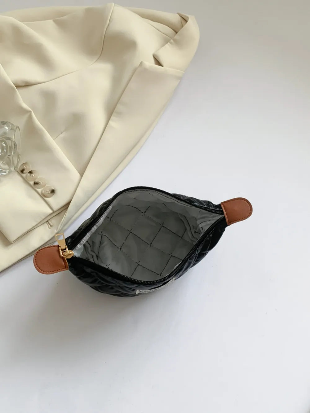 Solid Quilted Clutch with Zipper - LaTezza Online Shop
