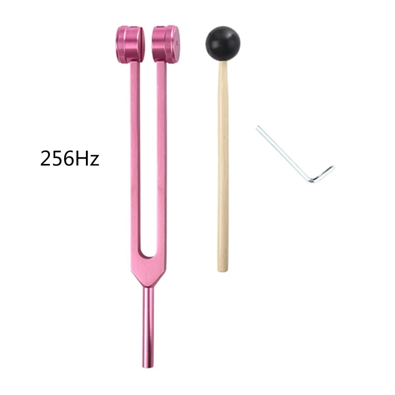 256 Hz Tuning Fork Medical Healing Instrument Aluminum with Wood Hammer A Repair Tool Human biofield diapa son