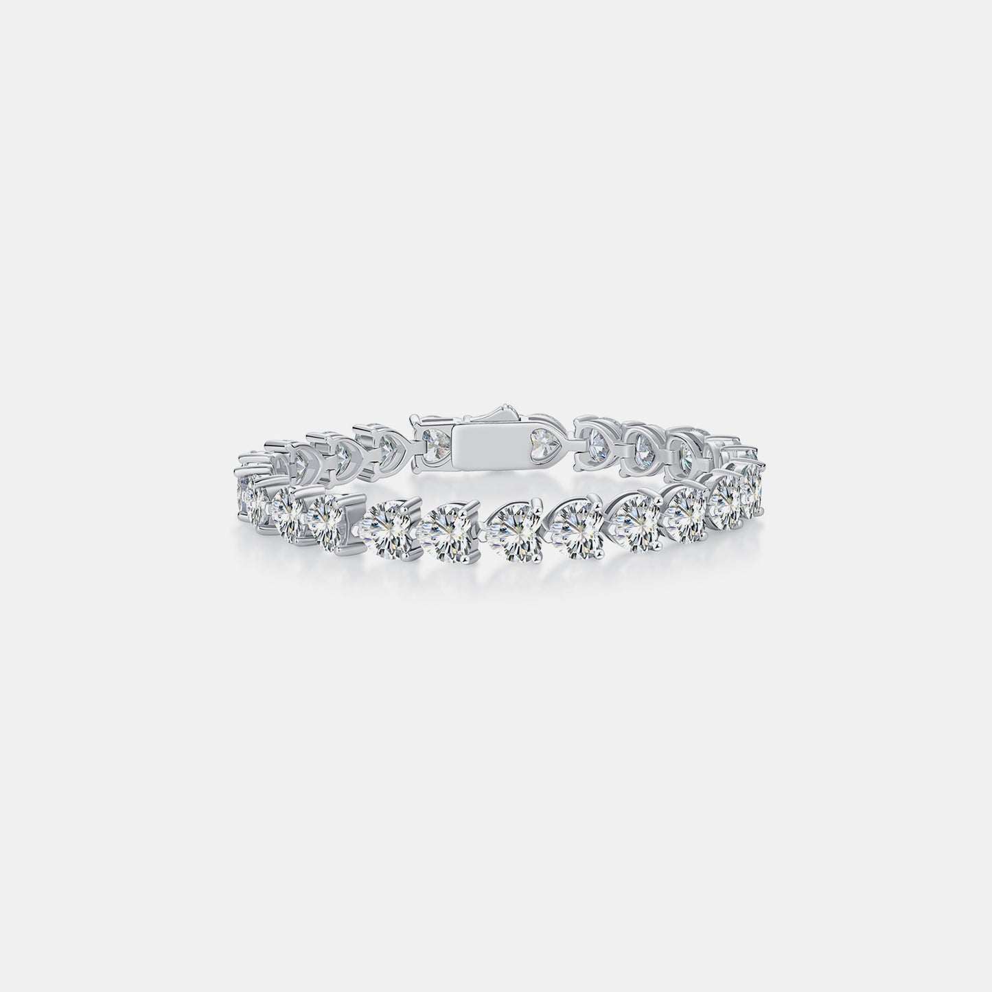 24 Carat Moissanite 925 S.S. Heart Bracelet - LaTezza Online Shop