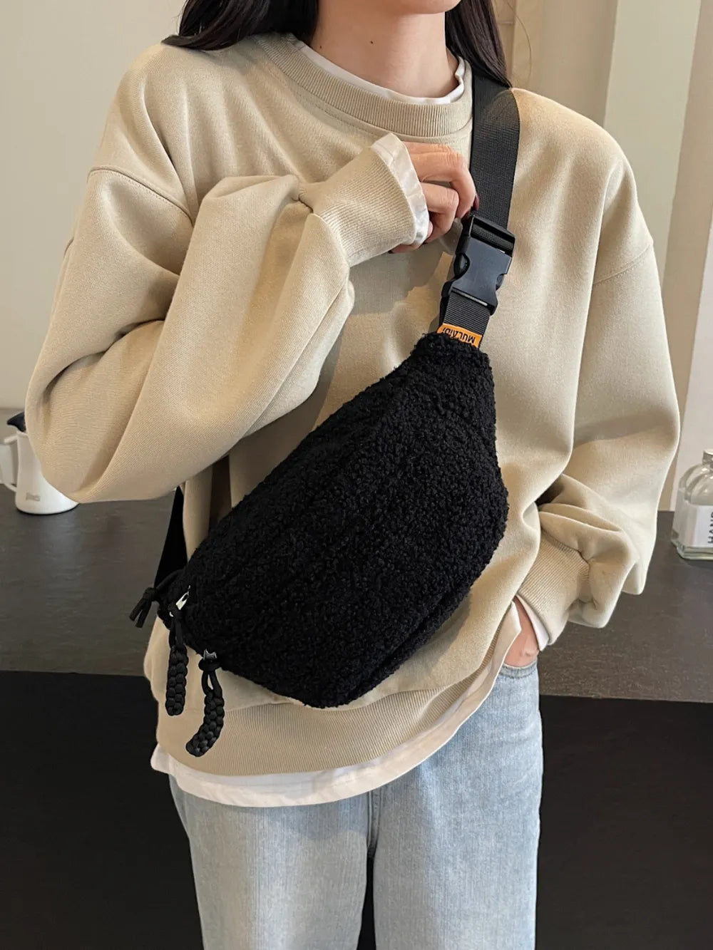 Sherpa Crossbody Bag with Adjustable Strap - LaTezza Online Shop