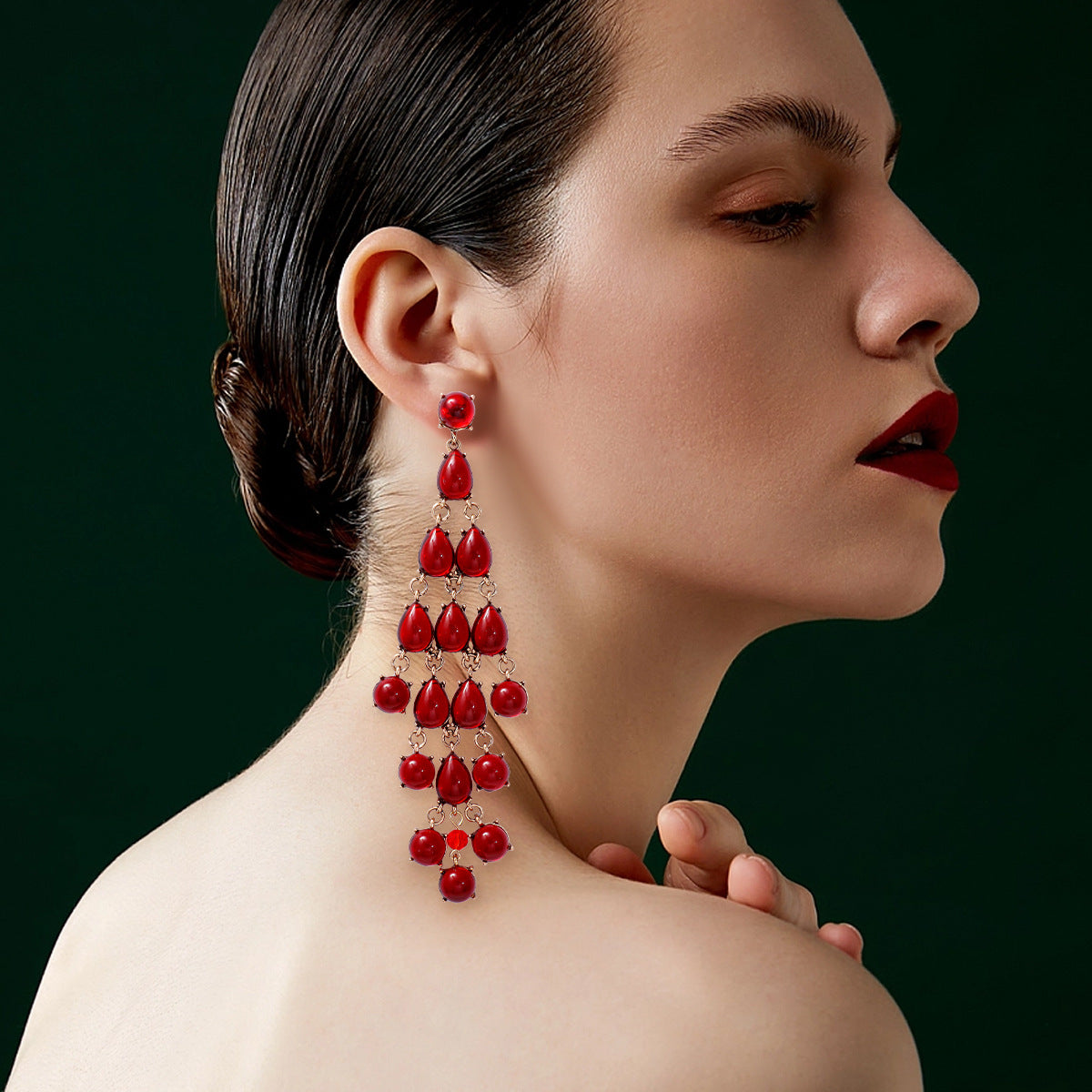 Alloy & Rhinestone Teardrop Earrings - LaTezza Online Shop