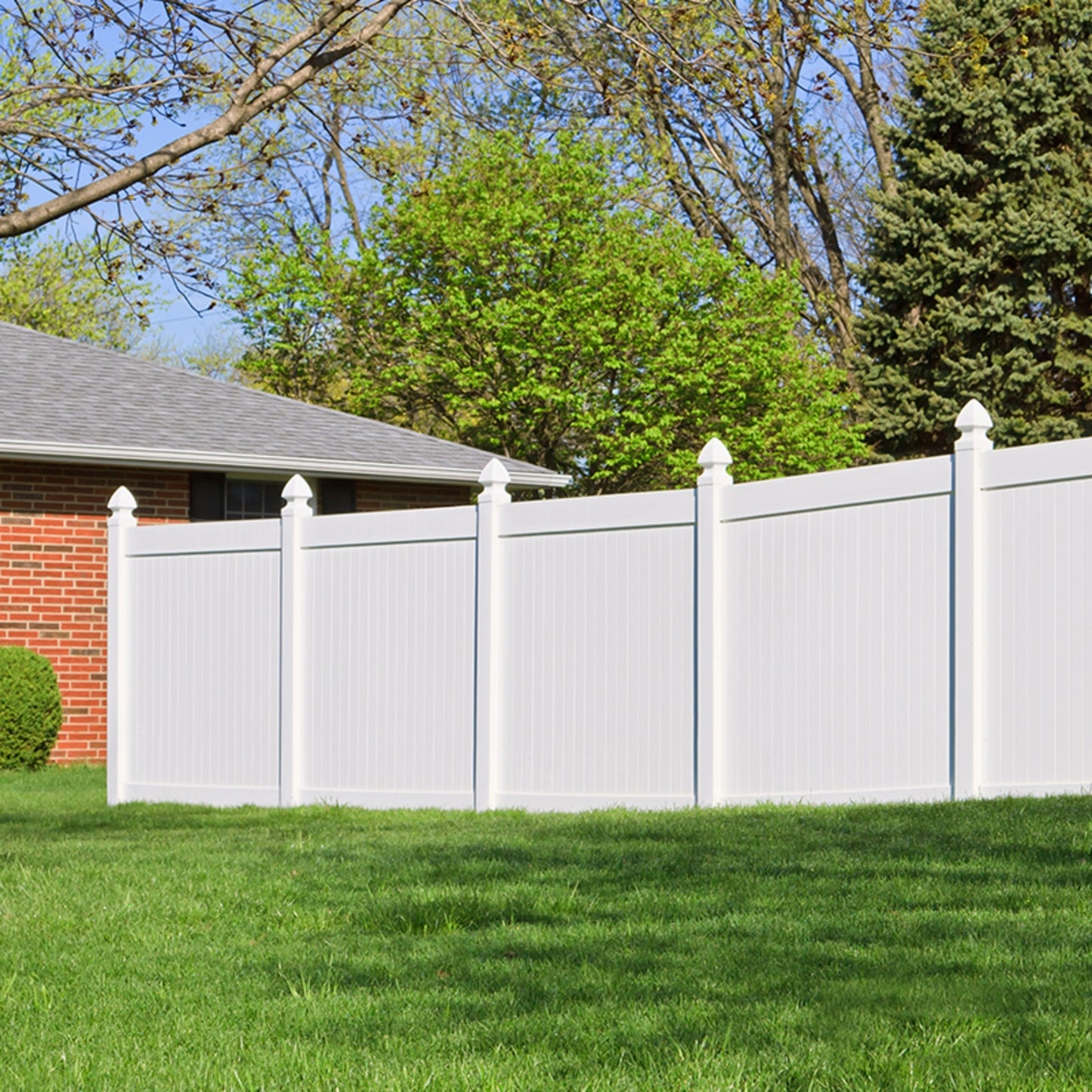 Privacy Fence Panels 6ft.H X 6ft.W WHITE Vinyl Full Set Of 2 Pcs - LaTezza Online Shop