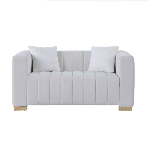 A Modern Channel Sofa Take On A Traditional Chesterfield,Grey Color,loveseater - LaTezza Online Shop