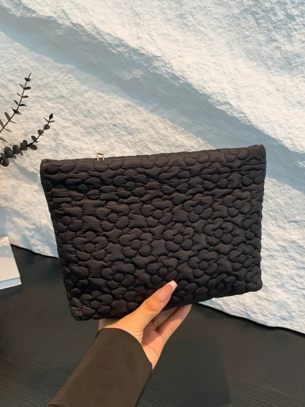Flower Texture Polyester Clutch - LaTezza Online Shop