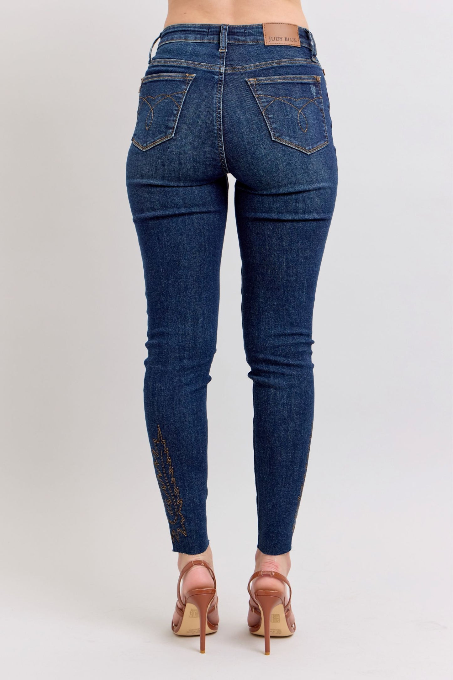 Judy Blue Full Size Embroidered High Rise Skinny Jeans Plus Size - LaTezza Online Shop