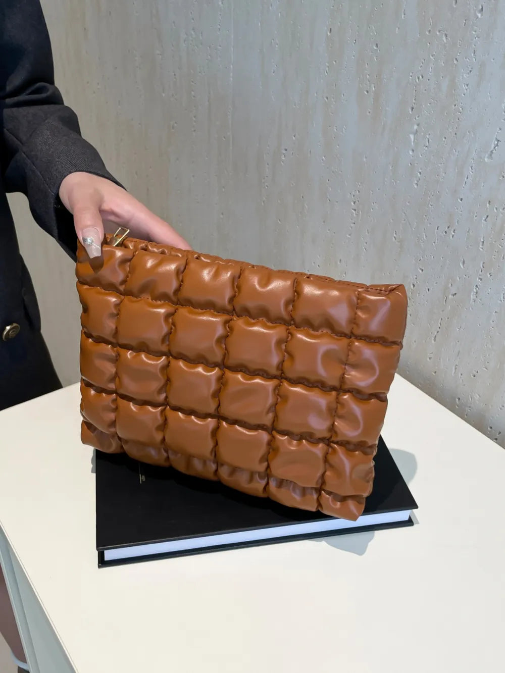 Quilted Plaid Clutch with Zipper - LaTezza Online Shop