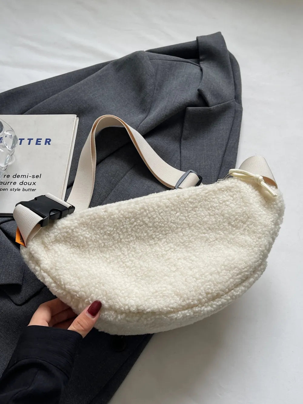 Sherpa Crossbody Bag with Adjustable Strap - LaTezza Online Shop