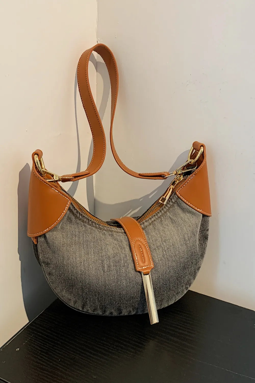 Contrast Denim Shoulder Bag - LaTezza Online Shop