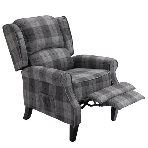 Vintage Armchair Sofa Comfortable Upholstered Leisure Chair Recliner Chair For Living Room Grey Check - LaTezza Online Shop