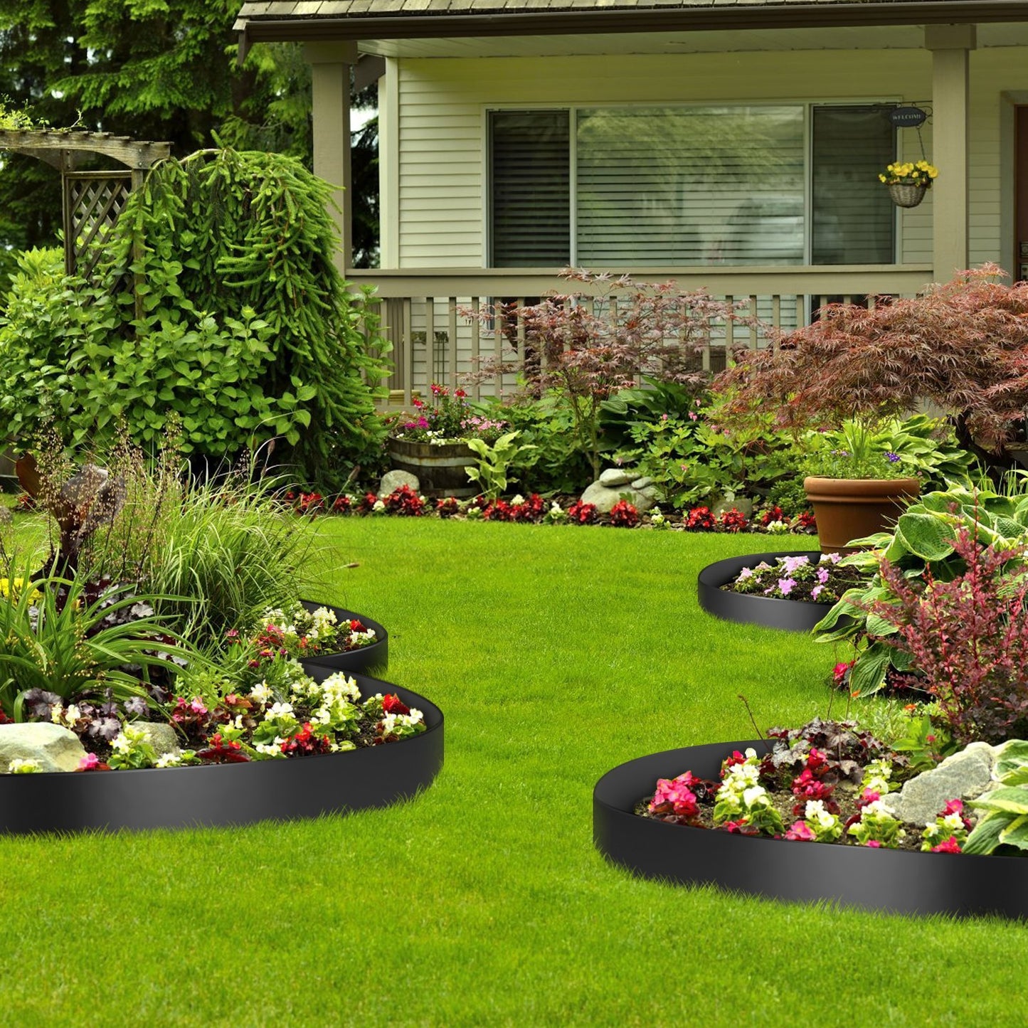 VEVOR Landscape Edging, 10 Inch Depth 80 Ft Total Length, Recycled HDPE Coiled Terrace Board, Flexible Bender Border For Landscaping, Lawn, Garden, Yard, Against Invading Weeds, Black - LaTezza Online Shop
