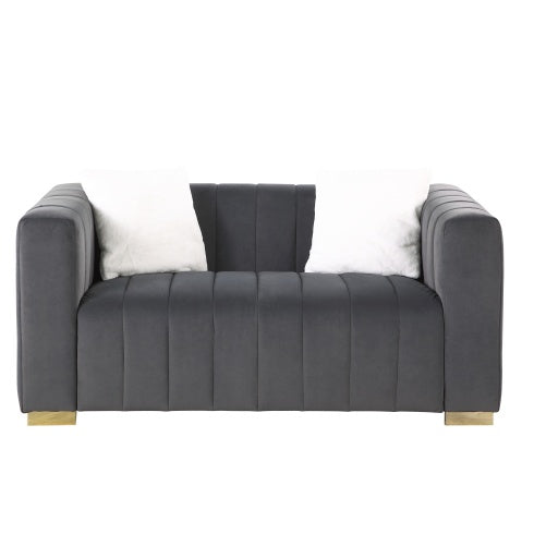A Modern Channel Sofa Take On A Traditional Chesterfield,Grey Color,loveseater - LaTezza Online Shop