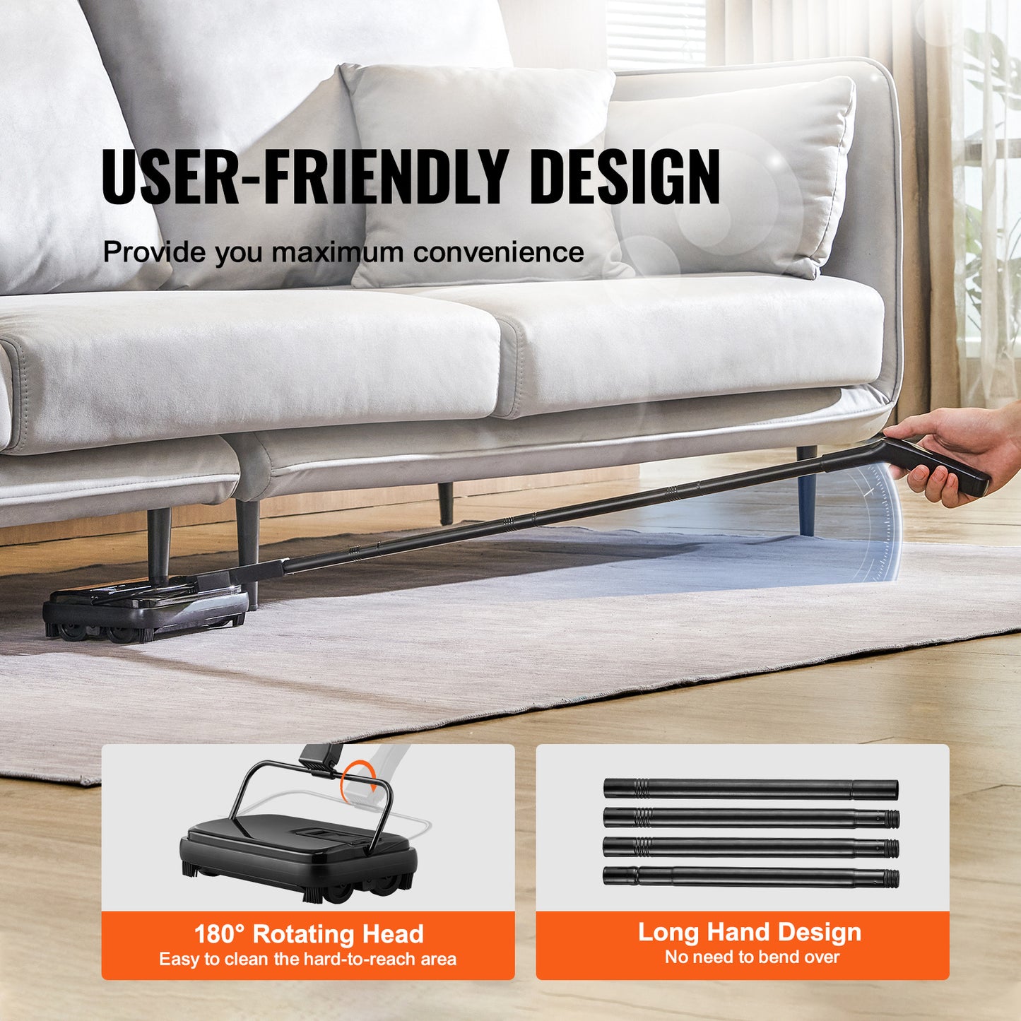 VEVOR Carpet Floor Sweeper Manual Non Electric