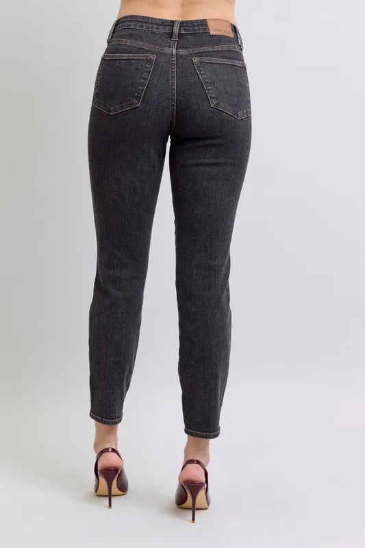 Judy Blue Full Size Mid Rise Tummy Control Slim Jeans Plus Size - LaTezza Online Shop